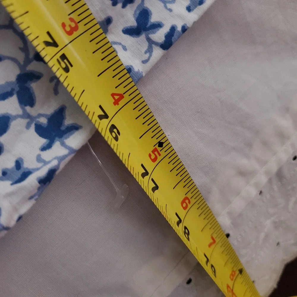 Laura Ashley Blue White Floral Vine 100% Cotton Full Flat Sheet OEKO-TEX India